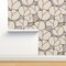 Modern Flower Tulip Floral Geometric Art Deco Beige Navy Bold Lines Feminine Large Scale Ginger Ochre Custom Removable Wallpaper by Spoonflower Peel & Stick Wallpaper 2FT Wide
